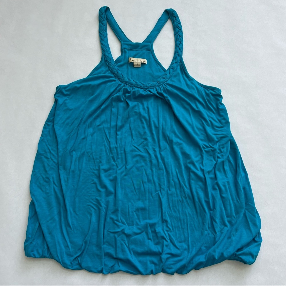 Braided neckline halter blue forever 21 top